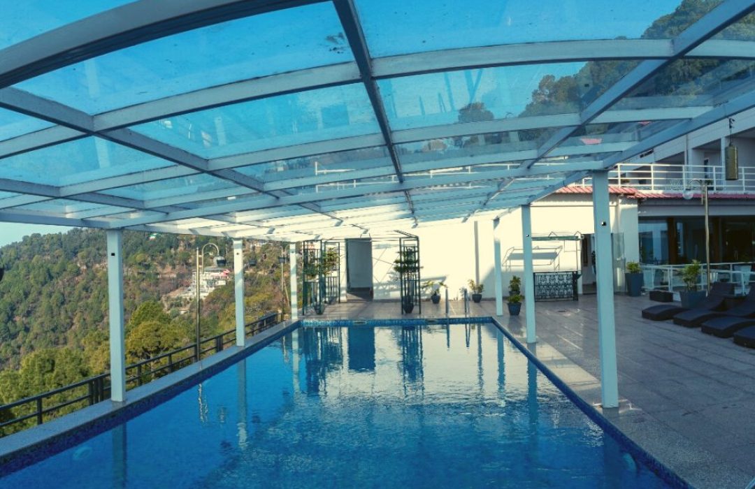 rooftop swimming pool - indraprastha spa resort - dharamshala